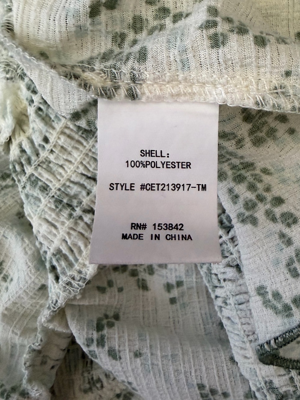 MELLODAY Sage Floral Peplum Blouse NWT - Picture 6 of 6